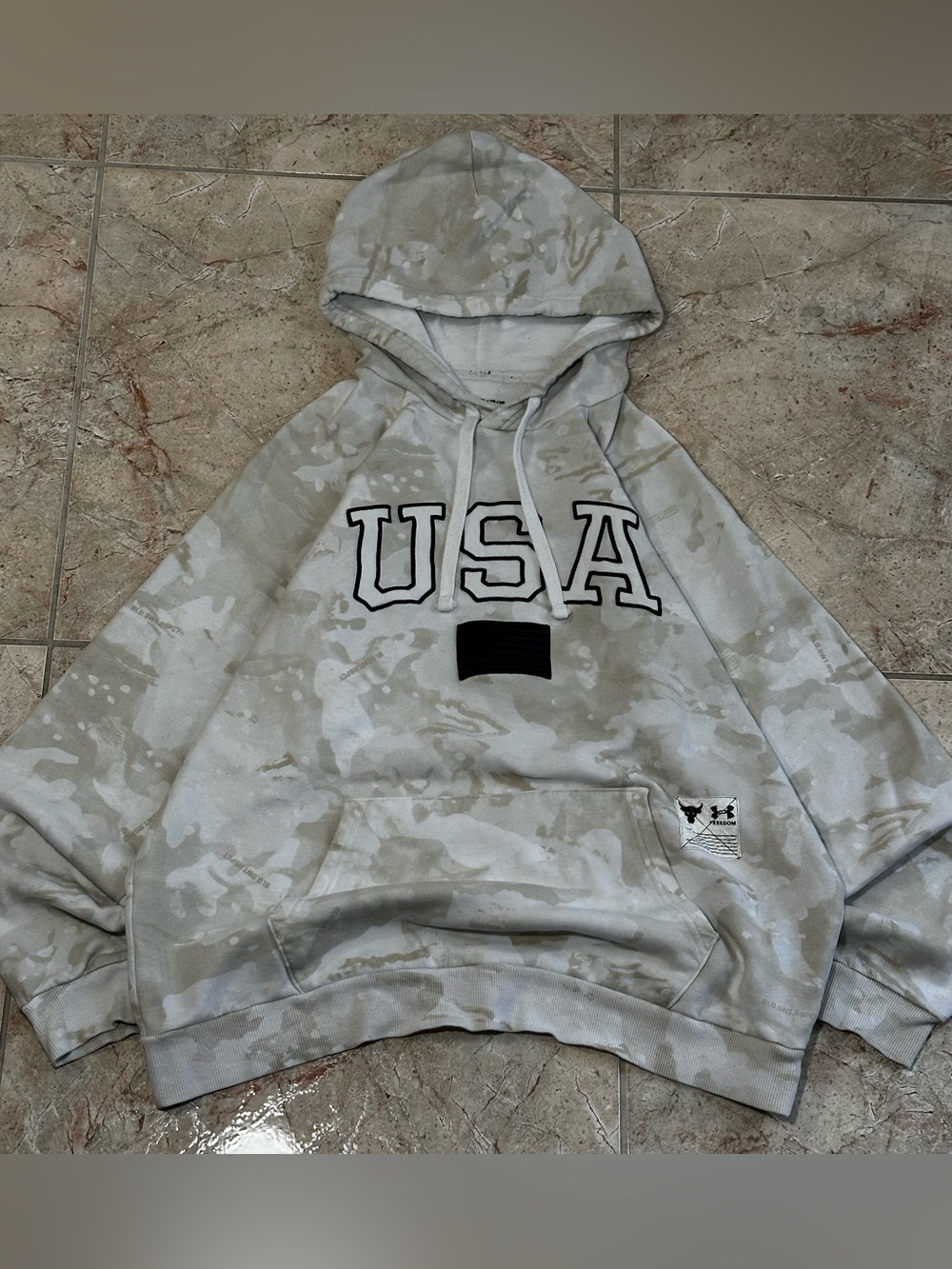 Under Armour Project Rock USA Camo Oversized Hoodie
